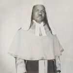 Black and white portrait photo of Benedicto in robes