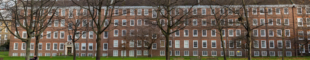 Facade of buildings in Gray's Inn viewed from The Walks