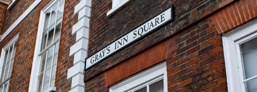 Street sign reads Gray's Inn Square