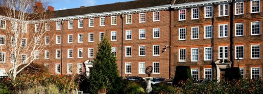 Photography of Gray's Inn Square red brick buildings with white windows