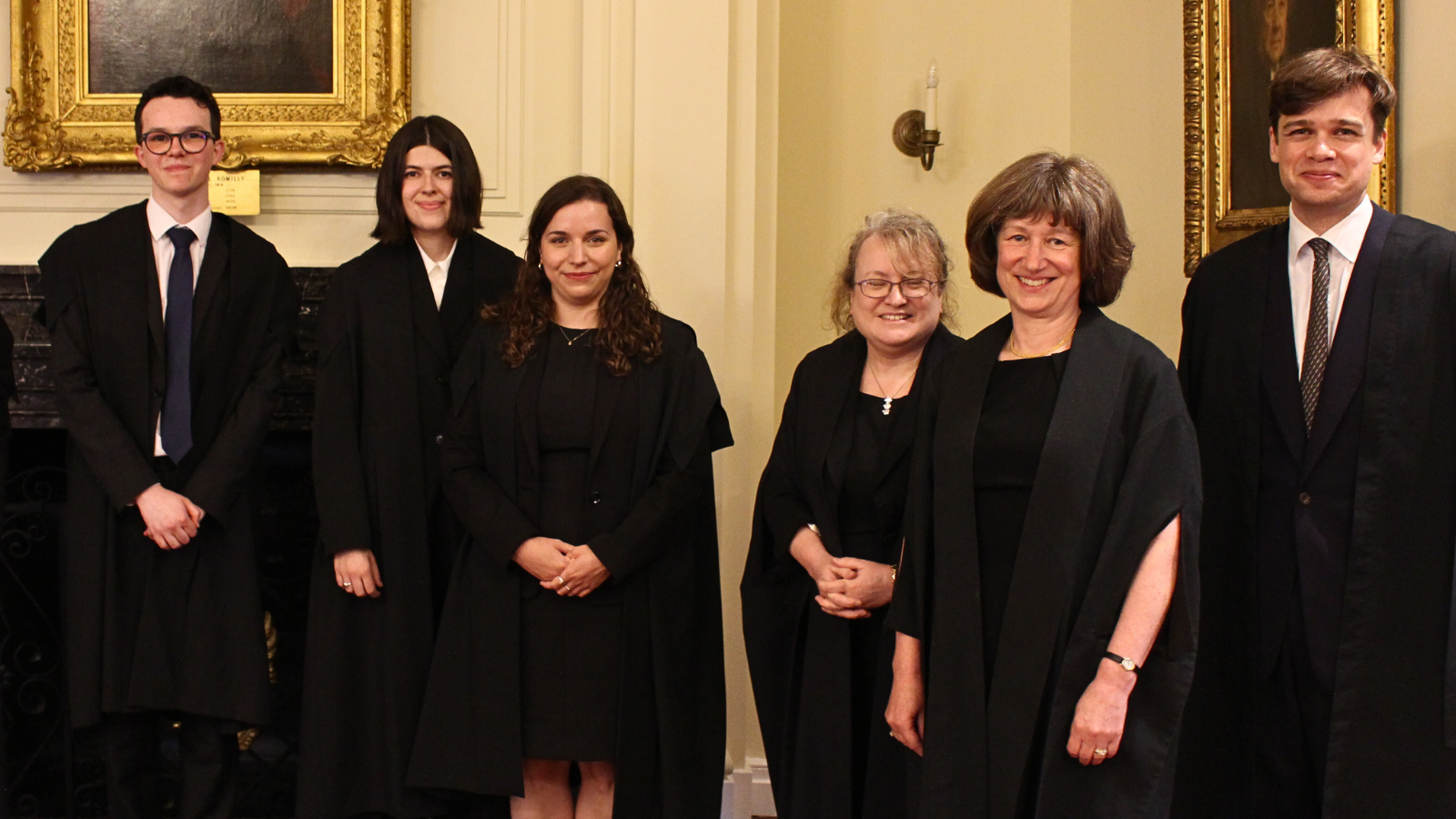 Gray's Inn Moot Competition finalists with panel of judges