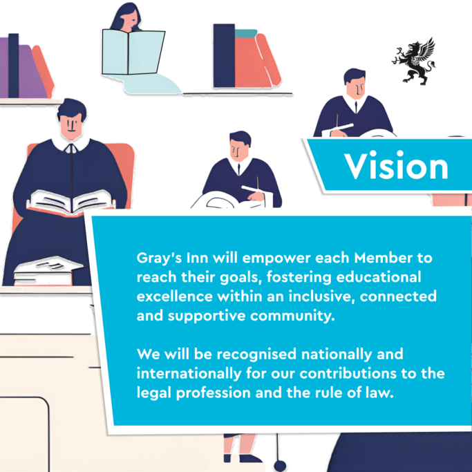 Decorative graphic listing the Inn's Purpose Vision and Values